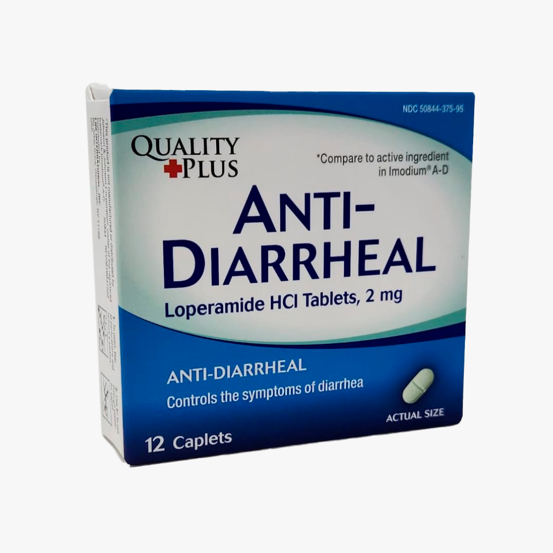 Quality Plus Anti-Diarrheal con Loperamida HCI 2 mg - 12 Tabletas