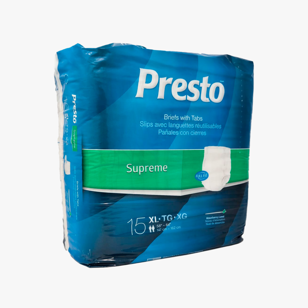 Pañales para Adulto Presto Supreme - Talla XL (15 unidades)