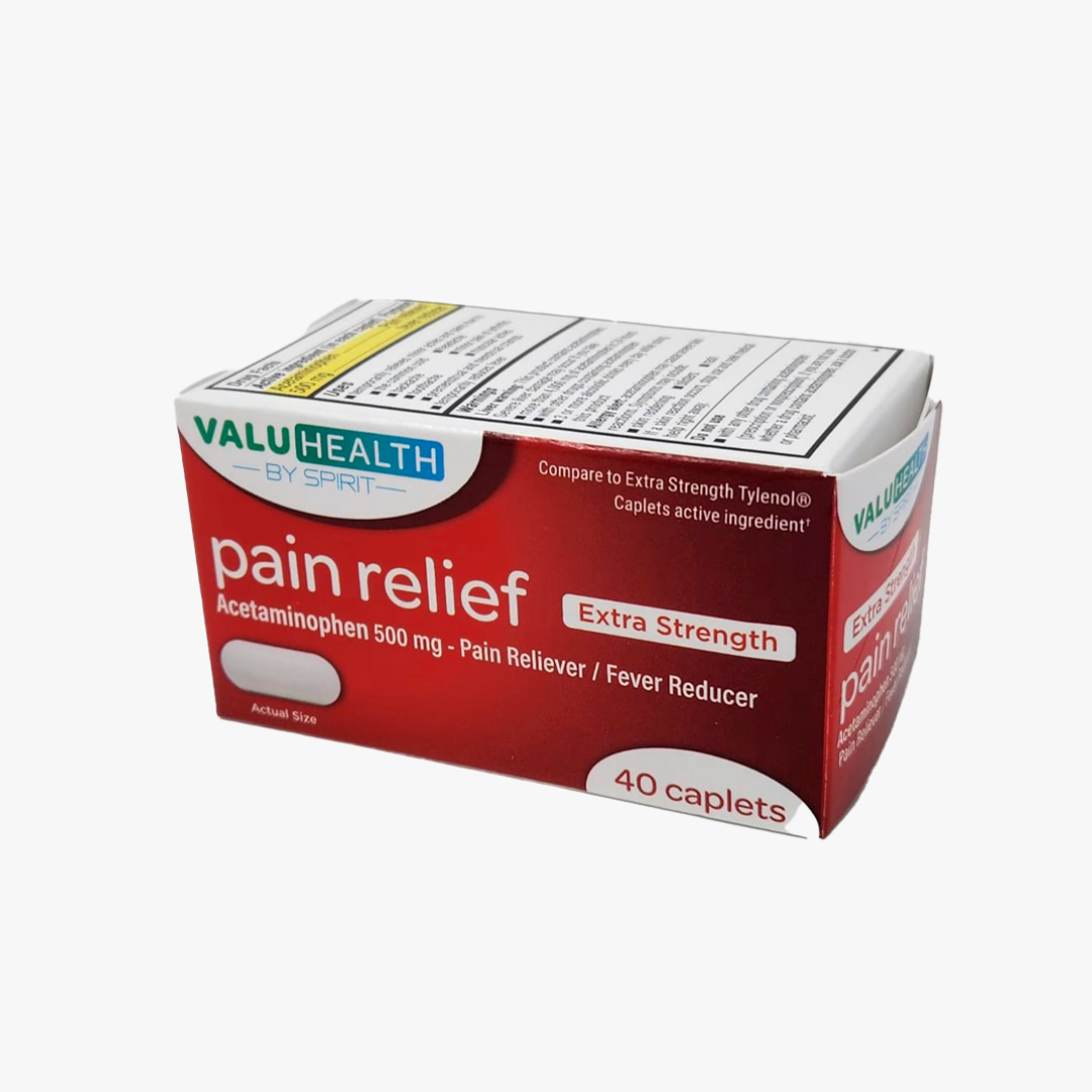 ValuHealth Pain Relief Extra Strength con Acetaminofén 500 mg - 40 Cápsulas