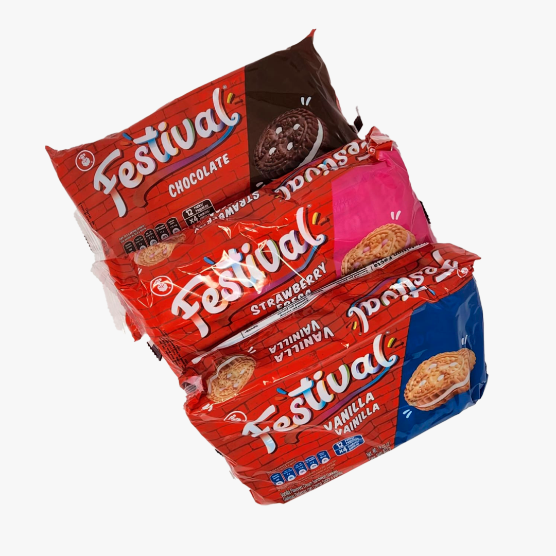 Festival Cookies Variety Pack - Chocolate, Strawberry, Vanilla